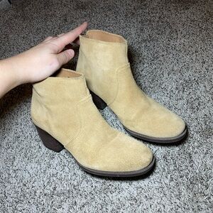 Nine West Women's Tan Genuine Suede Bolt Ankle Boots